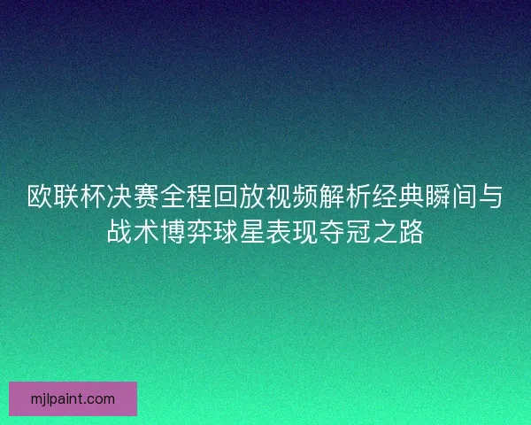 欧联杯决赛全程回放视频解析经典瞬间与战术博弈球星表现夺冠之路