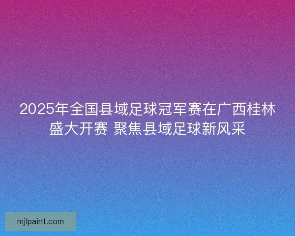 2025年全国县域足球冠军赛在广西桂林盛大开赛 聚焦县域足球新风采