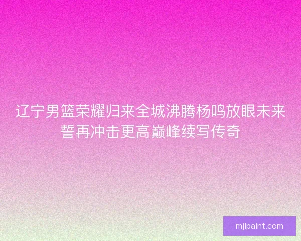 辽宁男篮荣耀归来全城沸腾杨鸣放眼未来誓再冲击更高巅峰续写传奇